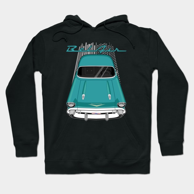 Chevrolet Bel Air 1957 - twilight turquoise Hoodie by V8social